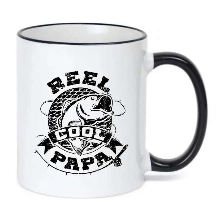 Reel Cool Papa Fish Fishing Shirt Father's Day Black Color Changing Mug