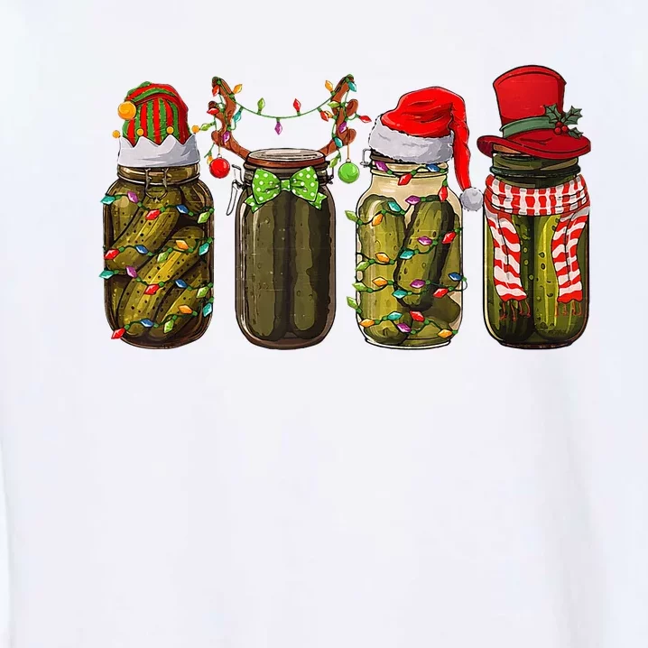 Retro Canned Pickles Christmas Light Homemade Pickle Jar Garment-Dyed Sweatshirt