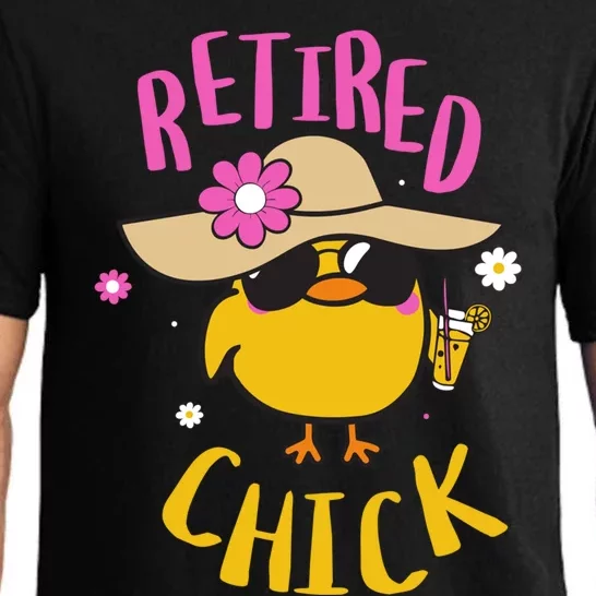 Retired Chick Pension Vacation Pensioner Retirement Chicken Gift Pajama Set