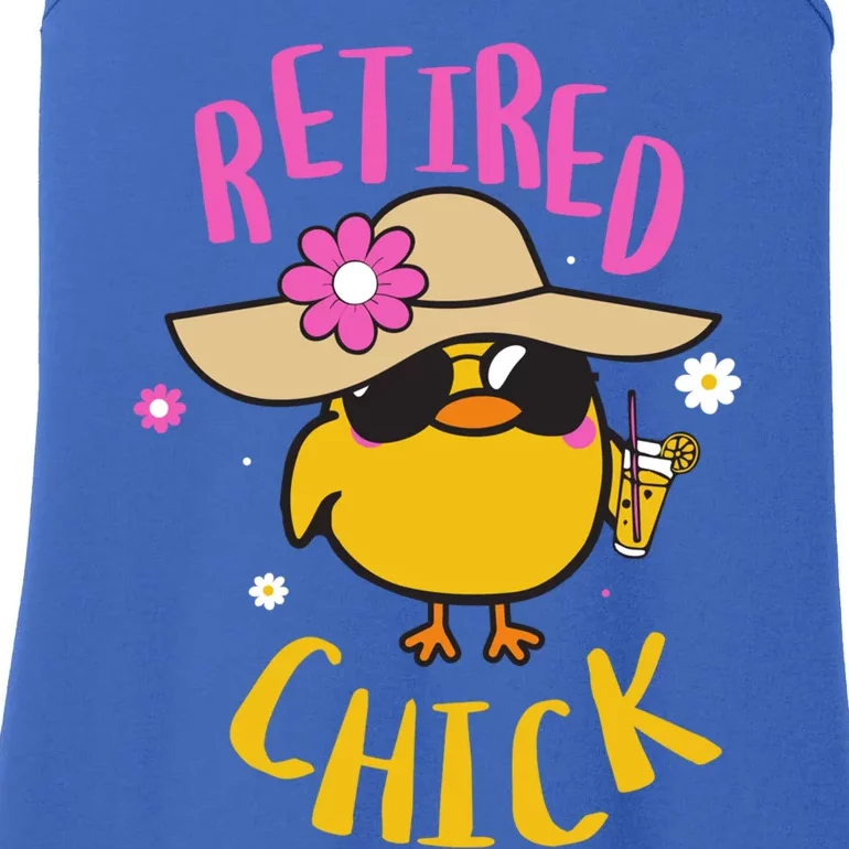 Retired Chick Pension Vacation Pensioner Retirement Chicken Gift Ladies Essential Tank