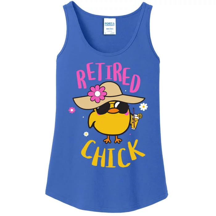 Retired Chick Pension Vacation Pensioner Retirement Chicken Gift Ladies Essential Tank