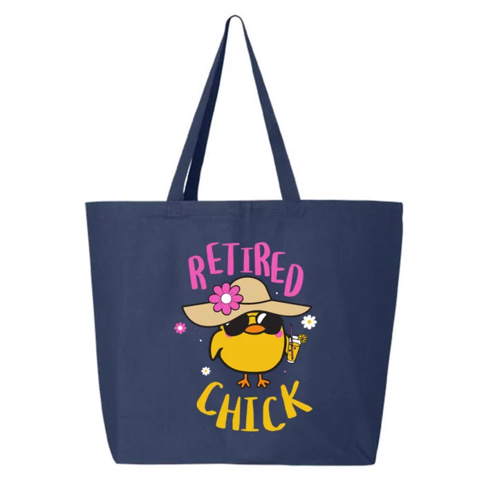 Retired Chick Pension Vacation Pensioner Retirement Chicken Gift 25L Jumbo Tote