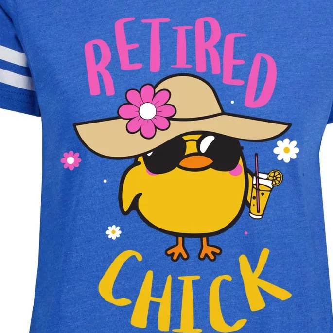 Retired Chick Pension Vacation Pensioner Retirement Chicken Gift Enza Ladies Jersey Football T-Shirt