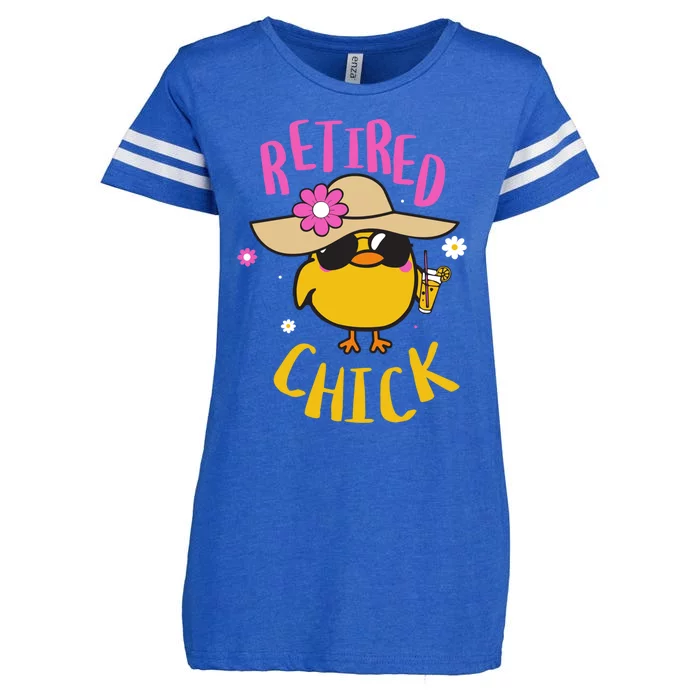 Retired Chick Pension Vacation Pensioner Retirement Chicken Gift Enza Ladies Jersey Football T-Shirt