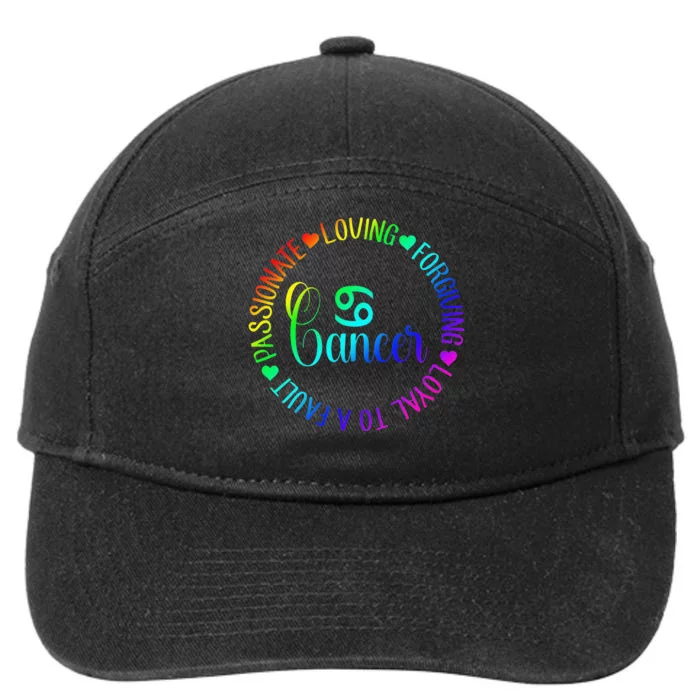 Rainbow Circle Personality Cancer Zodiac 7-Panel Snapback Hat