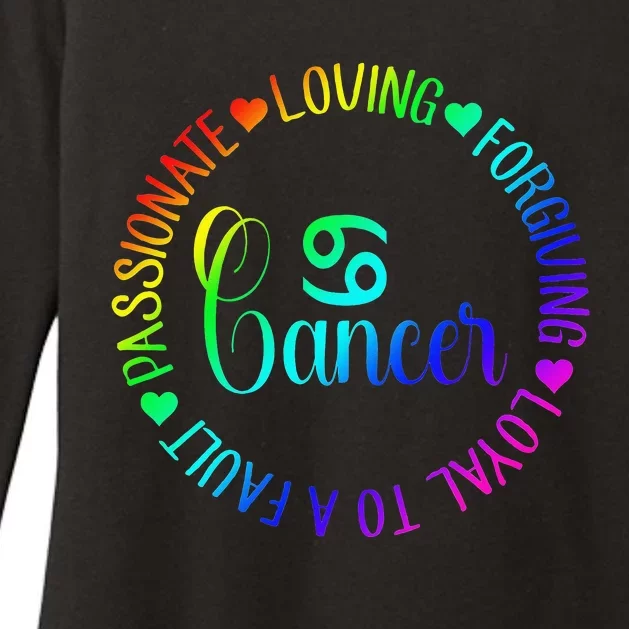 Rainbow Circle Personality Cancer Zodiac Womens CVC Long Sleeve Shirt