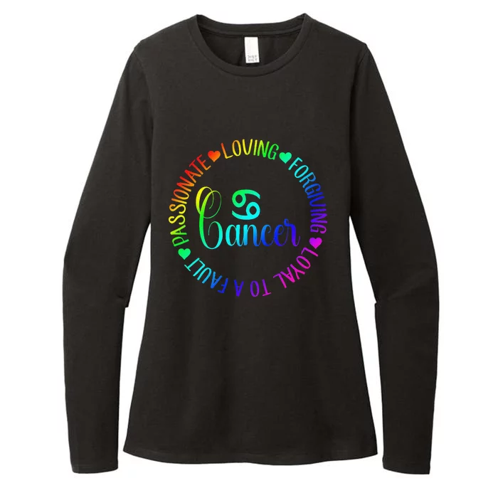 Rainbow Circle Personality Cancer Zodiac Womens CVC Long Sleeve Shirt