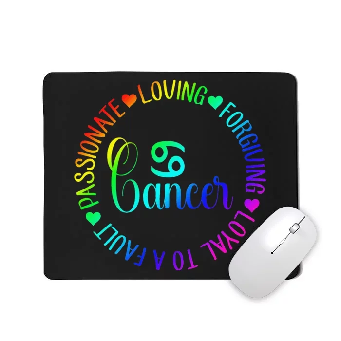 Rainbow Circle Personality Cancer Zodiac Mousepad