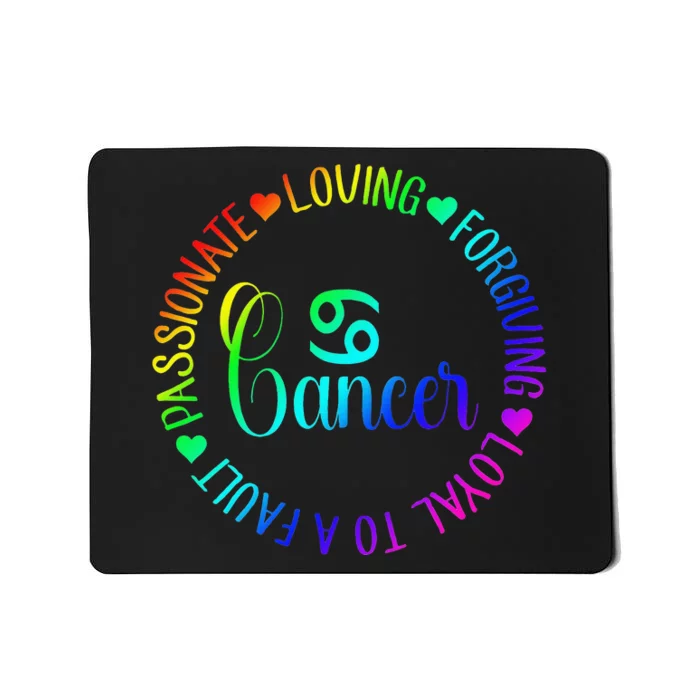 Rainbow Circle Personality Cancer Zodiac Mousepad