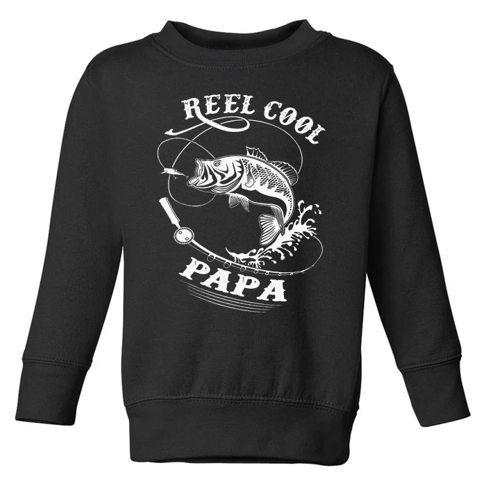 Reel Cool Papa For Fishing Nature Lovers Toddler Sweatshirt