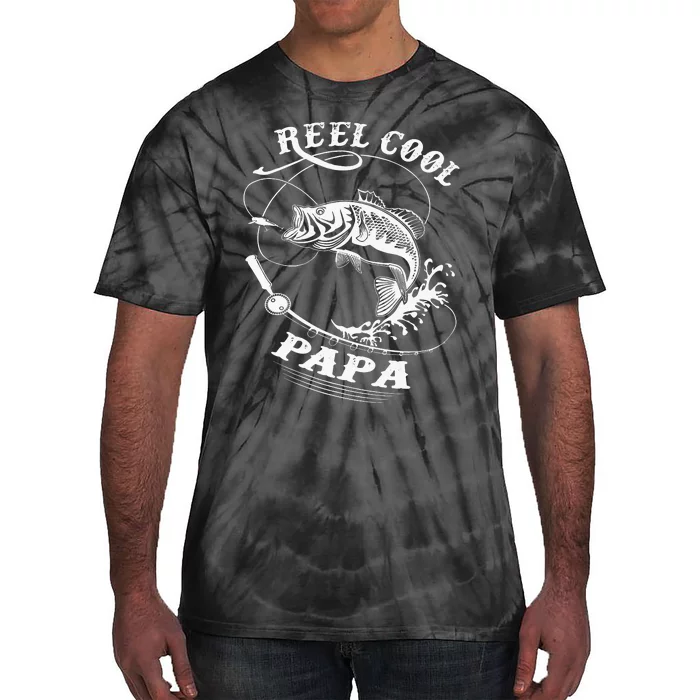 Reel Cool Papa For Fishing Nature Lovers Tie-Dye T-Shirt