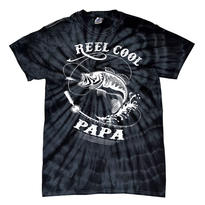 Reel Cool Papa For Fishing Nature Lovers Tie-Dye T-Shirt