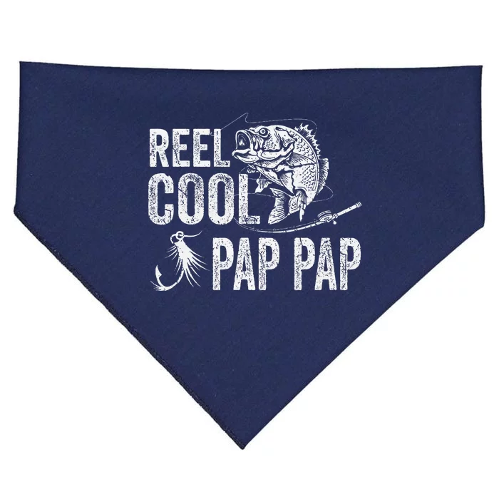 Reel Cool Pap Pap Fishing Fathers Day Gifts USA-Made Doggie Bandana