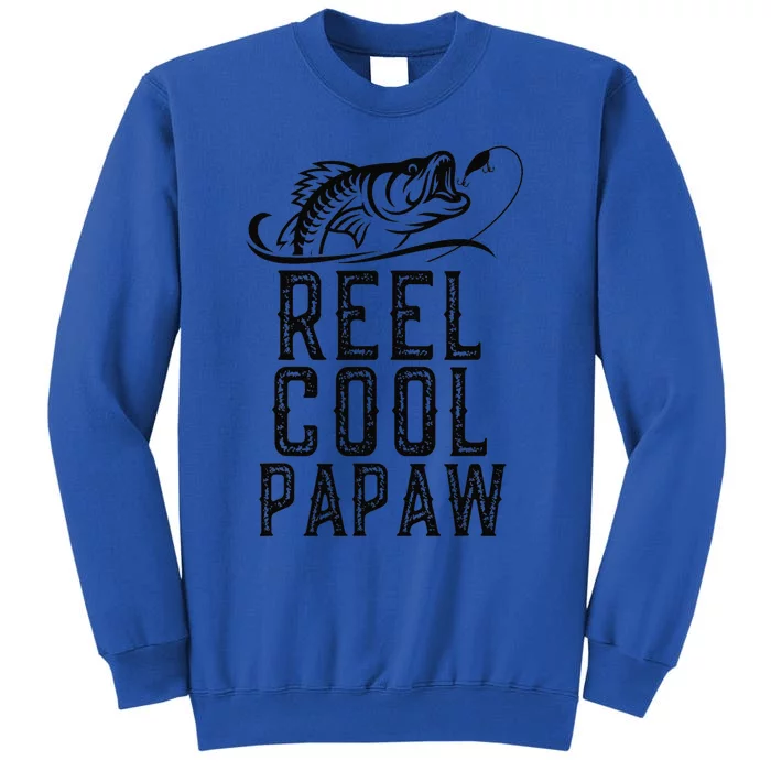 Reel Cool Papaw Fishing Fisherman Funny Retro Tall Sweatshirt