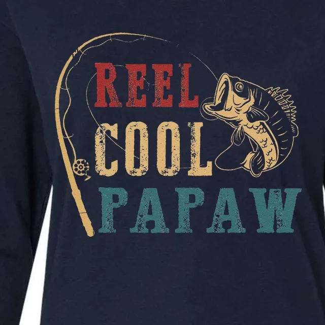 Reel Cool Papaw Fishing Fathers Day Womens Cotton Relaxed Long Sleeve T-Shirt