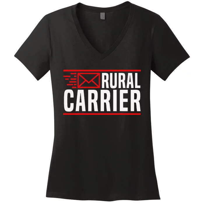 Rural Carrier Postal Worker Mailman Delivery Mail Escort Women's V-Neck T-Shirt