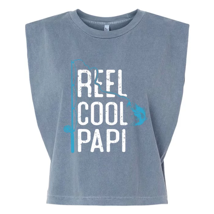 Reel Cool Papi Fishing Father’S Day Gift For Fisherman Papi Garment-Dyed Women's Muscle Tee