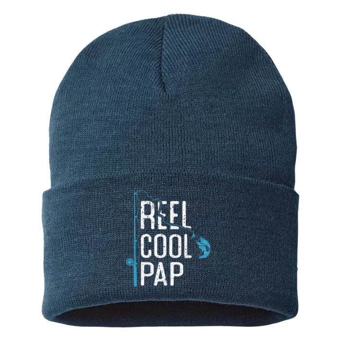 Reel Cool Pap Fishing Father’s Day Gift For Fisherman Pap Sustainable Knit Beanie