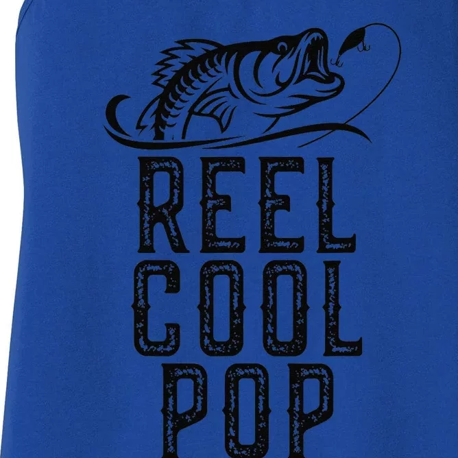 Reel Cool Pop Fishing Fisherman Funny Retro Women's Racerback Tank