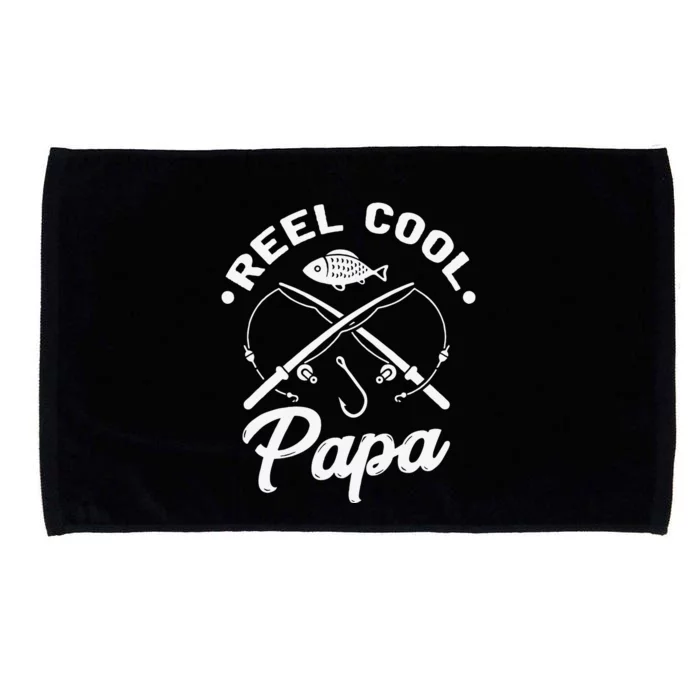 Reel Cool Papa Fishing Fisher Gift For Dads Microfiber Hand Towel