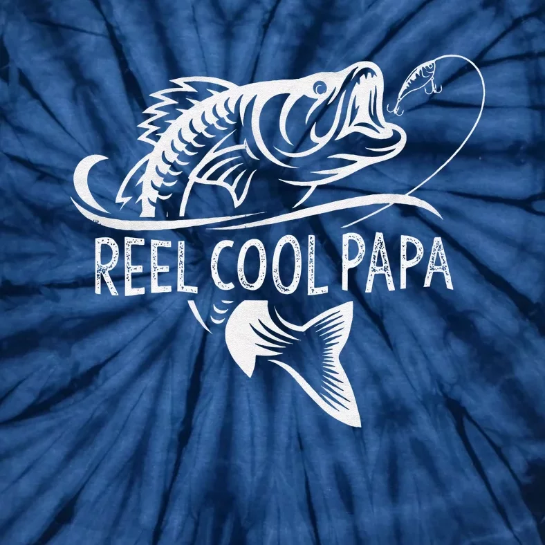 Reel Cool Papa Fishing Dad Gifts Father's Day Fisherman Fish Tie-Dye T-Shirt