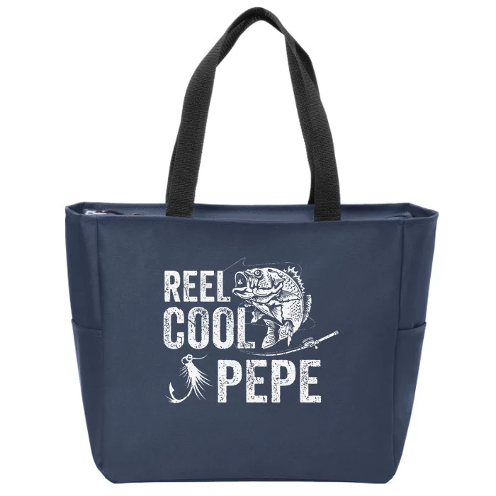 Reel Cool Pepe Fishing Fathers Day Gifts Zip Tote Bag