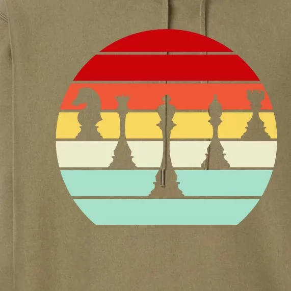 Retro Chess Pieces Premium Hoodie