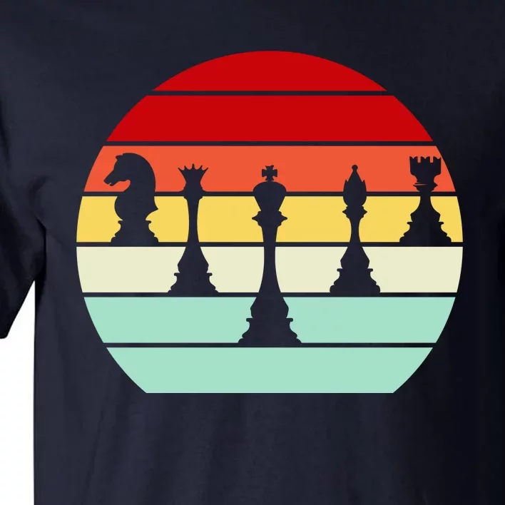 Retro Chess Pieces Tall T-Shirt