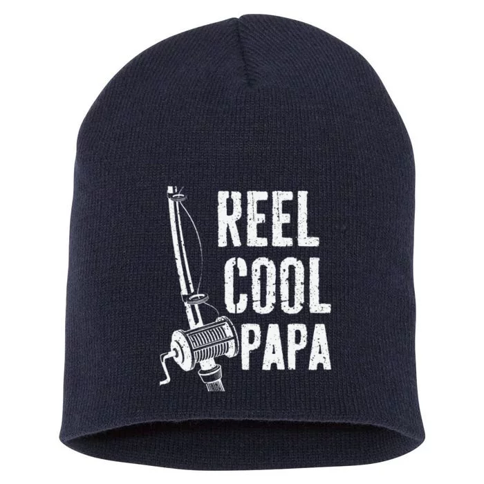 Reel Cool Papa Fishing Daddy Fathers Day Short Acrylic Beanie