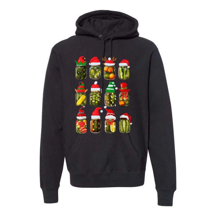 Retro Canned Pickles Jars Christmas Lights Canning Season Premium Hoodie