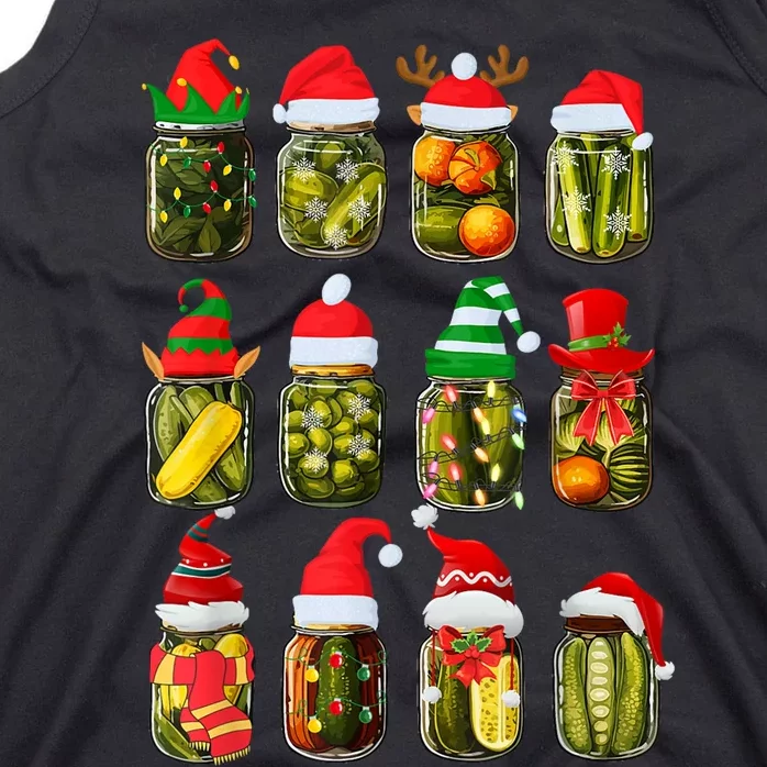 Retro Canned Pickles Jars Christmas Lights Canning Season Tank Top