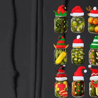 Retro Canned Pickles Jars Christmas Lights Canning Season Full Zip Hoodie