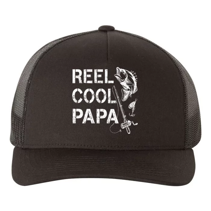 Reel Cool Papa Fishing Dad Gifts Fathers Day Fisherman Fish Yupoong Adult 5-Panel Trucker Hat