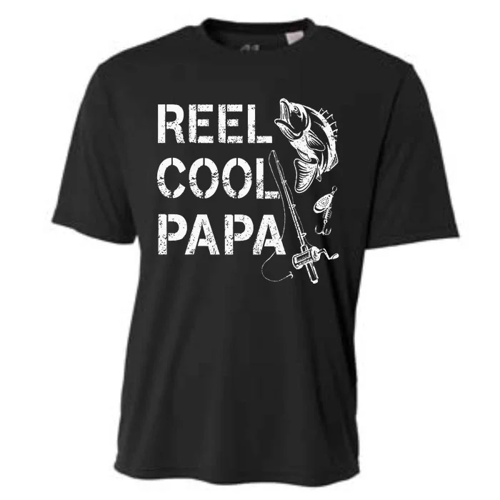 Reel Cool Papa Fishing Dad Gifts Fathers Day Fisherman Fish Cooling Performance Crew T-Shirt