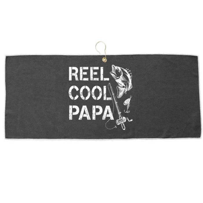 Reel Cool Papa Fishing Dad Gifts Fathers Day Fisherman Fish Large Microfiber Waffle Golf Towel