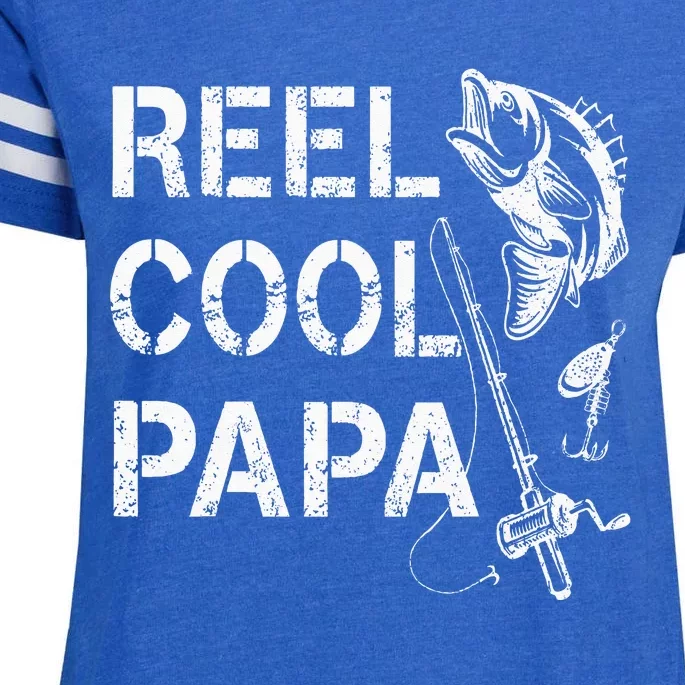 Reel Cool Papa Fishing Dad Gifts Fathers Day Fisherman Fish Enza Ladies Jersey Football T-Shirt