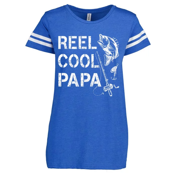 Reel Cool Papa Fishing Dad Gifts Fathers Day Fisherman Fish Enza Ladies Jersey Football T-Shirt