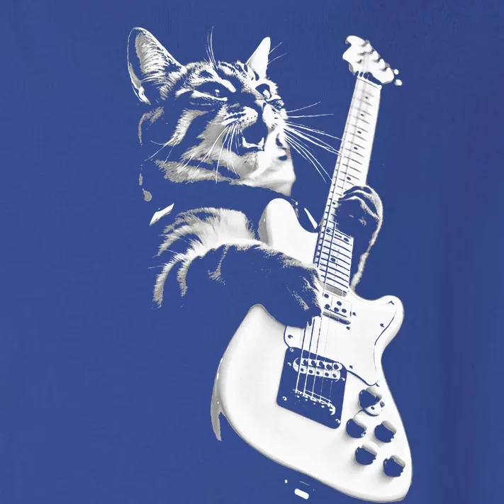 Rock Cat Playing Guitar Funny Guitar Cat Toddler Long Sleeve Shirt