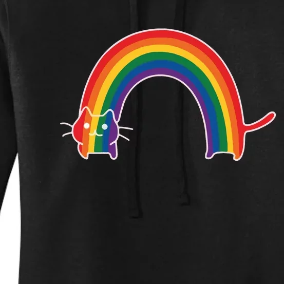 Rainbow Cat Pride Lgbtq Cat Lovers Women's Pullover Hoodie