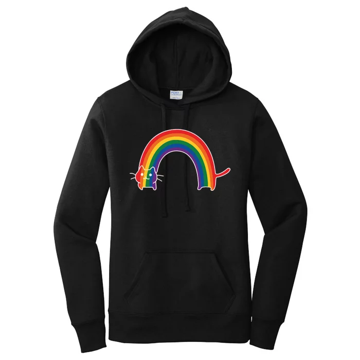 Rainbow Cat Pride Lgbtq Cat Lovers Women's Pullover Hoodie