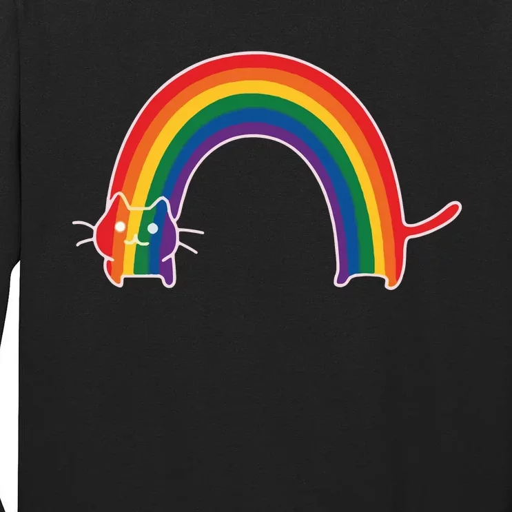 Rainbow Cat Pride Lgbtq Cat Lovers Tall Long Sleeve T-Shirt