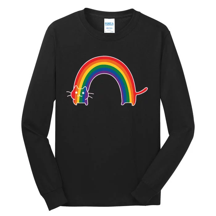 Rainbow Cat Pride Lgbtq Cat Lovers Tall Long Sleeve T-Shirt