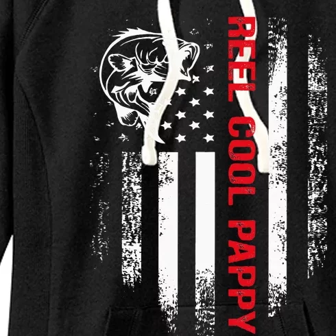 Reel Cool Pappy American Flag Fishing Father's Day Women's Fleece Hoodie