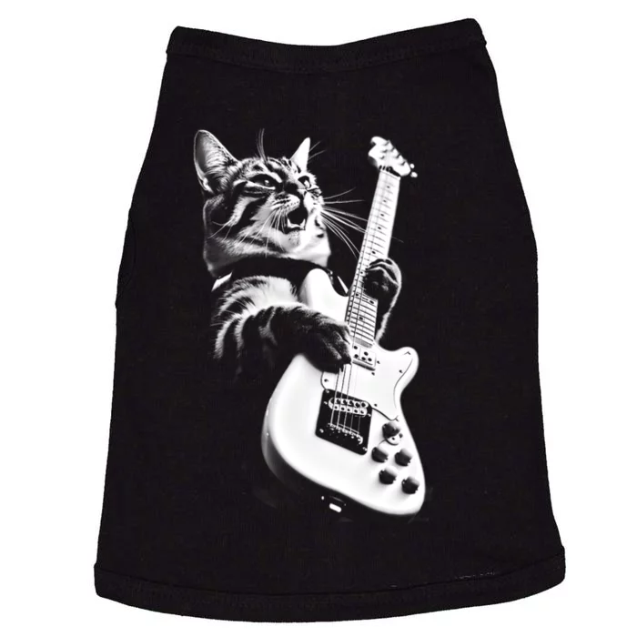 Rock Cat Playing Guitar Doggie Tank