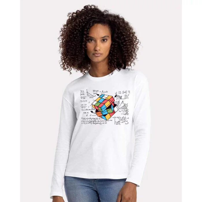 Rubiks Cube Playing Gift Idea For Lover Trending Funny Womens Cotton Relaxed Long Sleeve T-Shirt