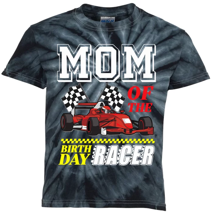 Race Car Party Mom Of The Birthday Racer Racing Theme Family Kids Tie-Dye T-Shirt