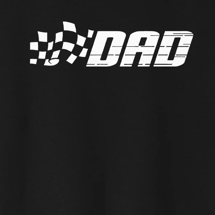 Race Car Pit Crew Dad Racing Birthday Party Matching Family Women's Crop Top Tee