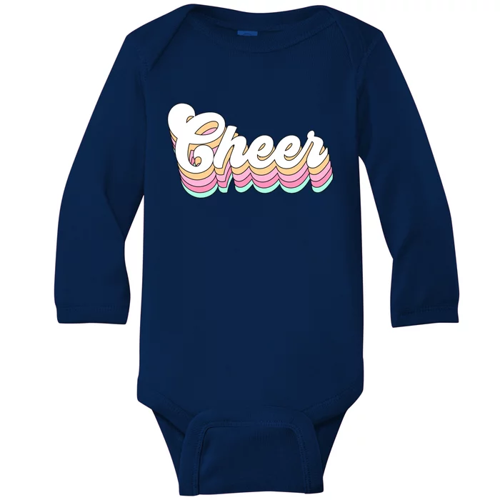 Retro Cheer Pastel For Cheerleaders Teen Girls Aesthetic Gift Baby Long Sleeve Bodysuit