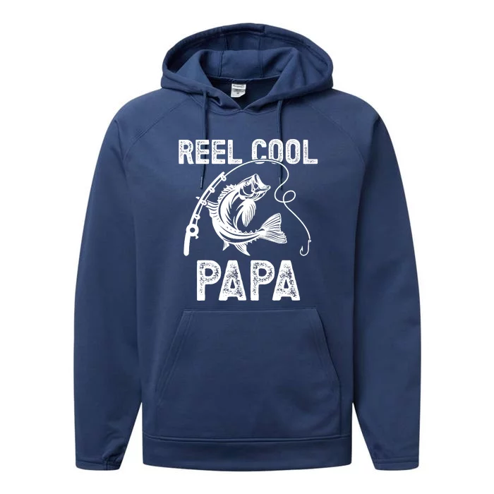 Reel Cool Papa Fishing For Fisherman FatherS Day Performance Fleece Hoodie