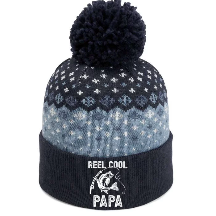 Reel Cool Papa Fishing For Fisherman FatherS Day The Baniff Cuffed Pom Beanie